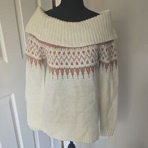Cozy Off-Shoulder Sweater - Cream